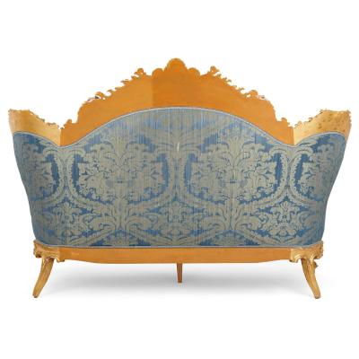 Large French Rococo Revival style giltwood sofa