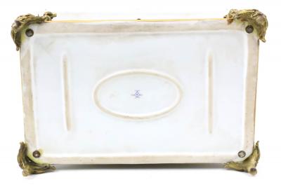 Large French Sevres Style Porcelain Ormolu Mounted Casket Box 19th Century