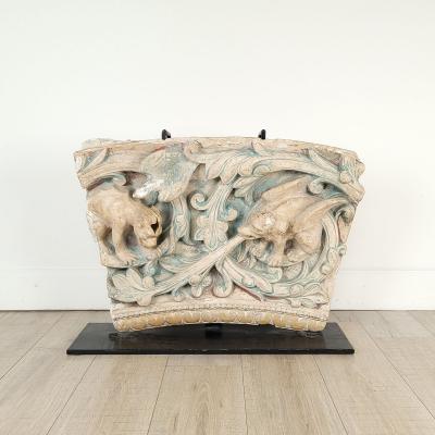 Large French Terracotta Fragment in the Gothic Style 18th century or earlier