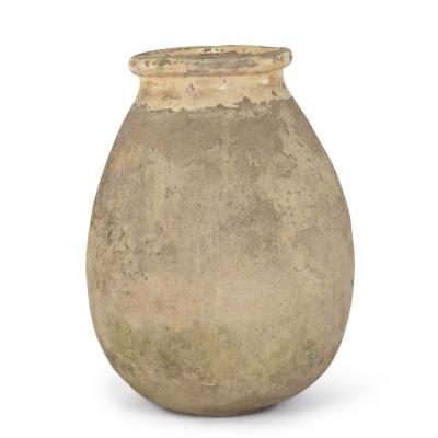 Large French Yellow Glazed Biot Jar