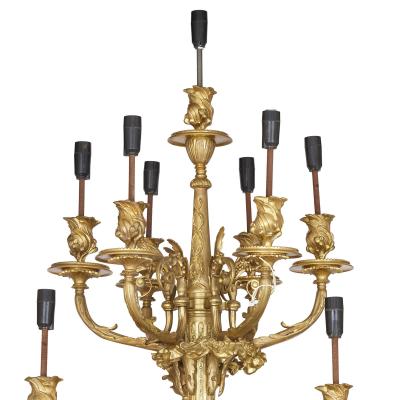 Large French gilt bronze wall sconces
