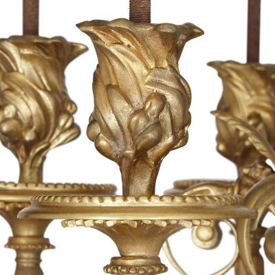 Large French gilt bronze wall sconces