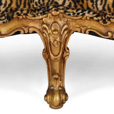 Large French giltwood ornate antique sofa