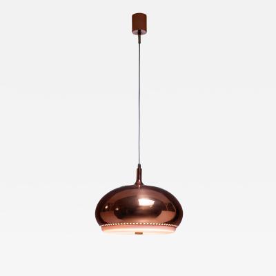 Large Full Copper Pendant Perforated Underneath Italy 1950s
