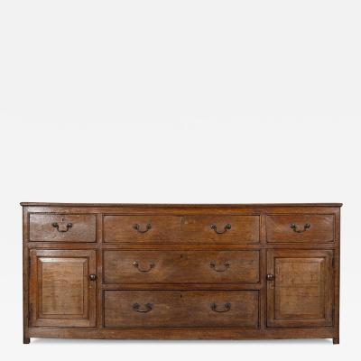 Large George III English Oak Dresser Base