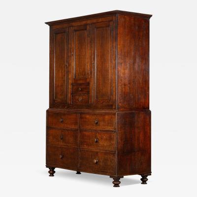 Large Georgian English Oak Linen Press Cupboard