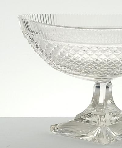 Large Georgian Irish Crystal Oval Pedestal Bowl circa 1800