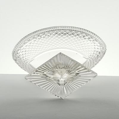 Large Georgian Irish Crystal Oval Pedestal Bowl circa 1800