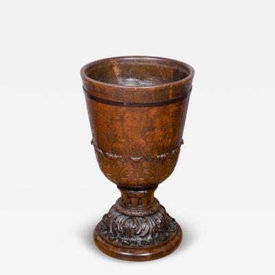 Large Georgian Mahogany Footed Urn