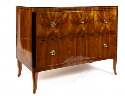 Large German Biedermeier Fruitwood Chest Of Drawers