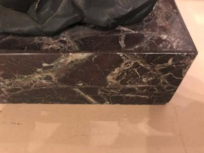 Large Gilded Eagle Marble Top Console or Pedestal