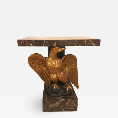 Large Gilded Eagle Marble Top Console or Pedestal