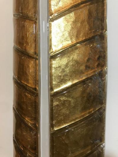 Large Gilded Palm Leaf Murano Glass Wall Lights