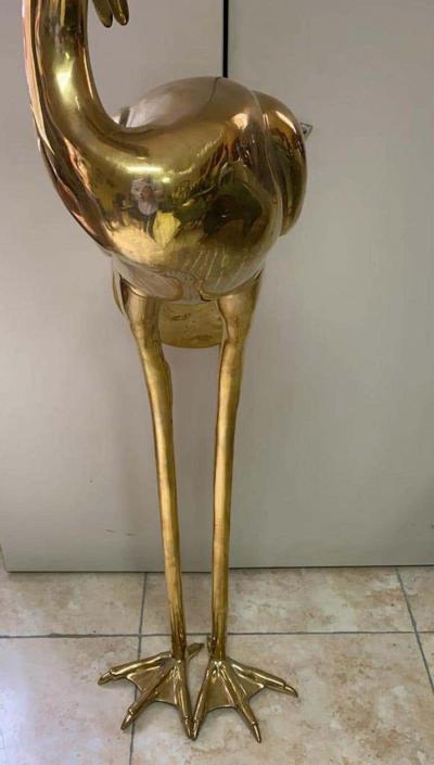 Large Gilt Bronze Sculptures of Herons