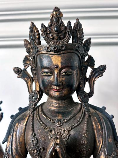 Large Gilt Bronze Statue of Bodhisattva Avalokiteshvara with Four Arms