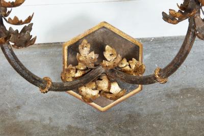 Large Gilt Iron Wall Sconces