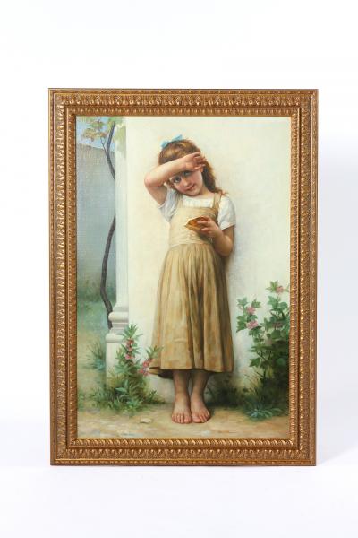 Large Gilt Wood Framed Oil Canvas Painting