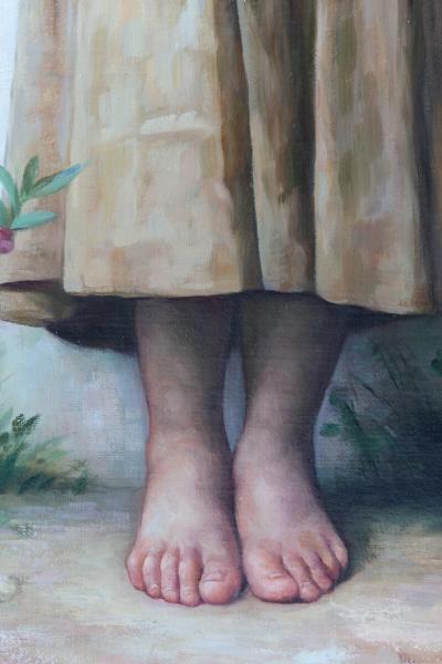 Large Gilt Wood Framed Oil Canvas Painting