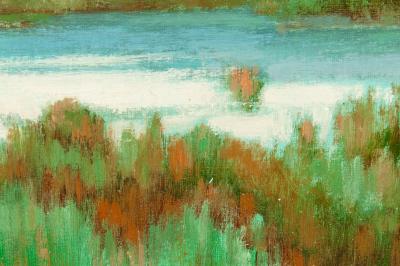 Large Giltwood Frame Oil Canvas Painting