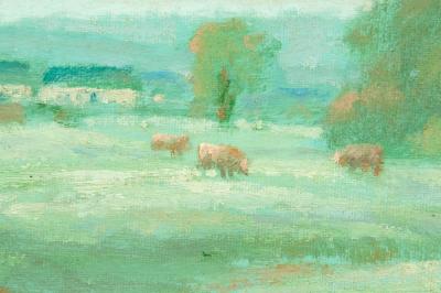 Large Giltwood Frame Oil Canvas Painting