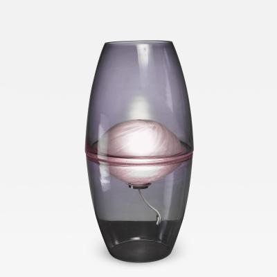 Large Glass Table or Floor Lamp in Lilac Italy 1960s