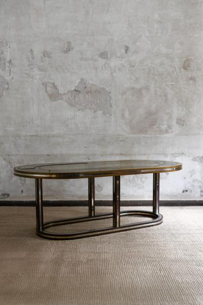 Large Glass and Brass Table