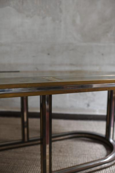 Large Glass and Brass Table