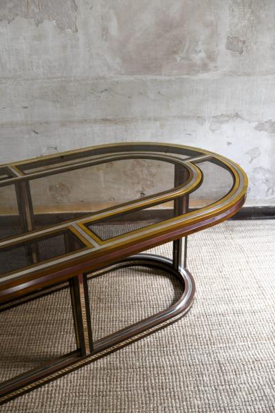 Large Glass and Brass Table