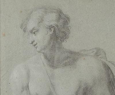 Large Good Old Master Drawing of David France 18th century 
