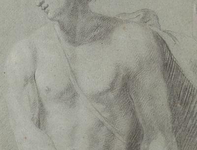 Large Good Old Master Drawing of David France 18th century 