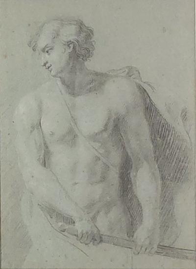 Large Good Old Master Drawing of David France 18th century 