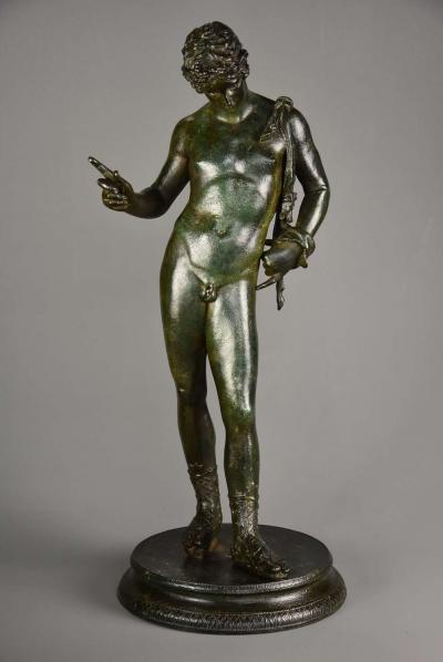 Large Grand Tour Neapolitan bronze of Narcissus or Bacchus