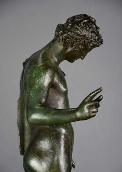 Large Grand Tour Neapolitan bronze of Narcissus or Bacchus