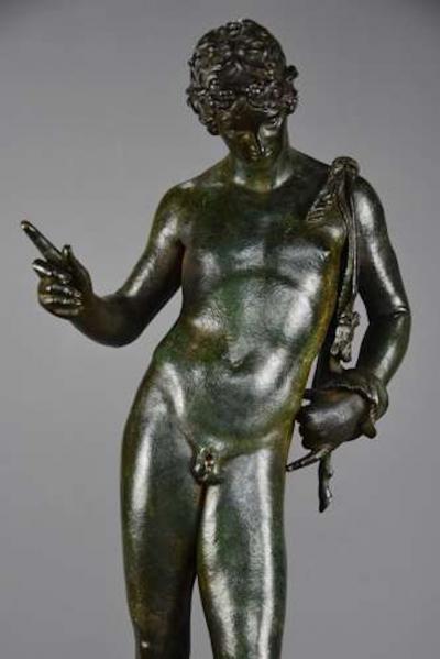 Large Grand Tour Neapolitan bronze of Narcissus or Bacchus