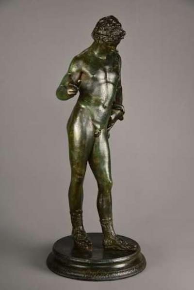 Large Grand Tour Neapolitan bronze of Narcissus or Bacchus