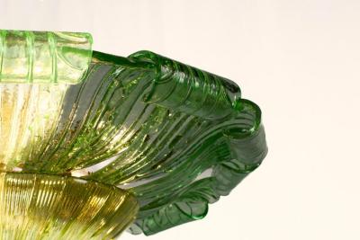 Large Green Murano Glass Leave Ceiling Light or Flush Mount