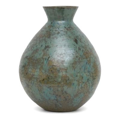 Large Green and Brown Mottled Vase