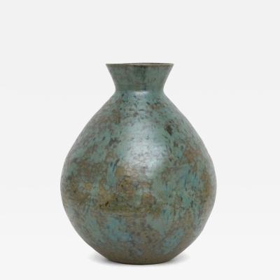Large Green and Brown Mottled Vase