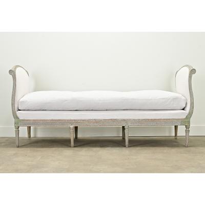 Large Gustavian 18th Century Painted Daybed