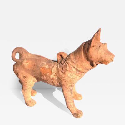 Large Han Dynasty Pottery Sculpture of a Dog