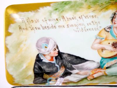 Large Hand Painted German Porcelain Covered Box