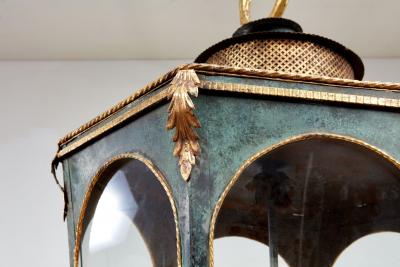 Large Hexagonal Gilt Tole Lantern