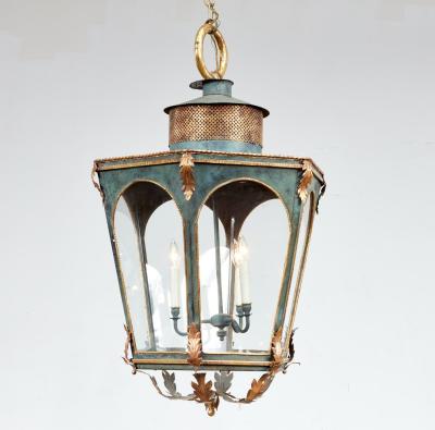 Large Hexagonal Gilt Tole Lantern