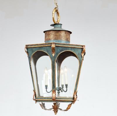 Large Hexagonal Gilt Tole Lantern