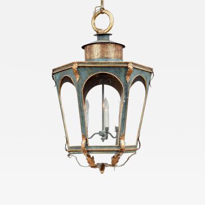 Large Hexagonal Gilt Tole Lantern