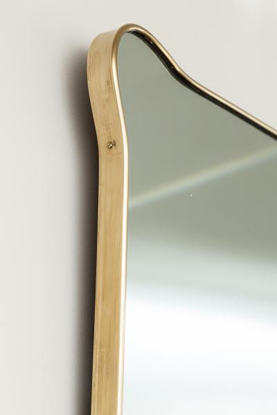 Large Horizontal Mid Century Italian Design Brass Mirror