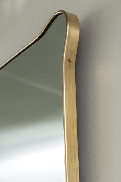 Large Horizontal Mid Century Italian Design Brass Mirror