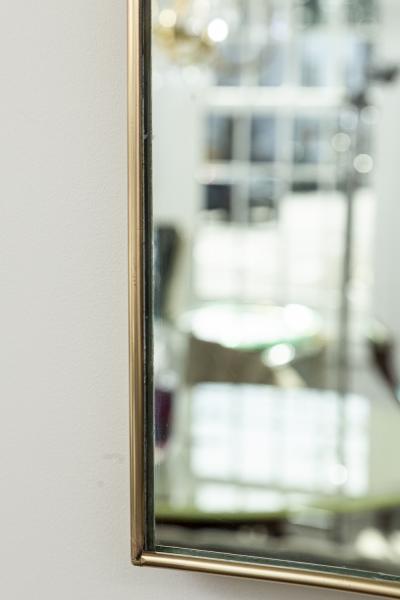 Large Horizontal Mid Century Italian Design Brass Mirror