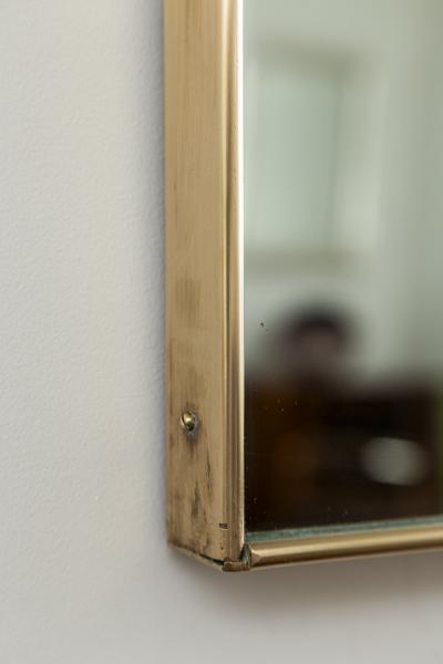 Large Horizontal Mid Century Italian Design Brass Mirror