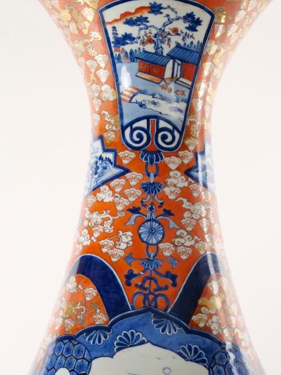 Large Imari Porcelain Flori form Trumpet Decorative Floor Vase